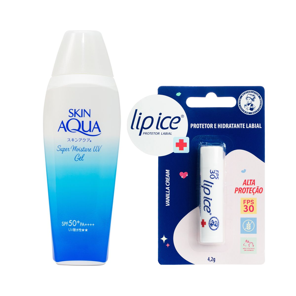 Kit Super Moisture Gel 165g + Lip Ice Alta proteção - Rohto