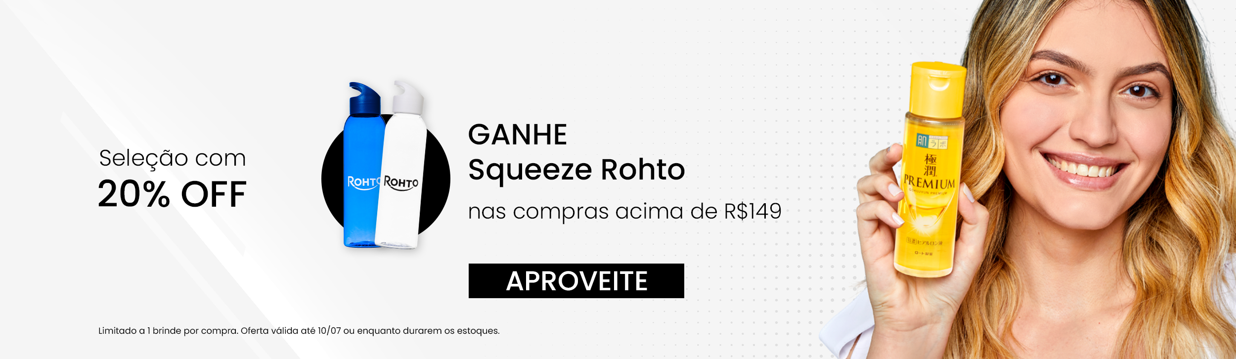 Ganhe Squeeze Plastico Rohto nas compras acima de R$149
