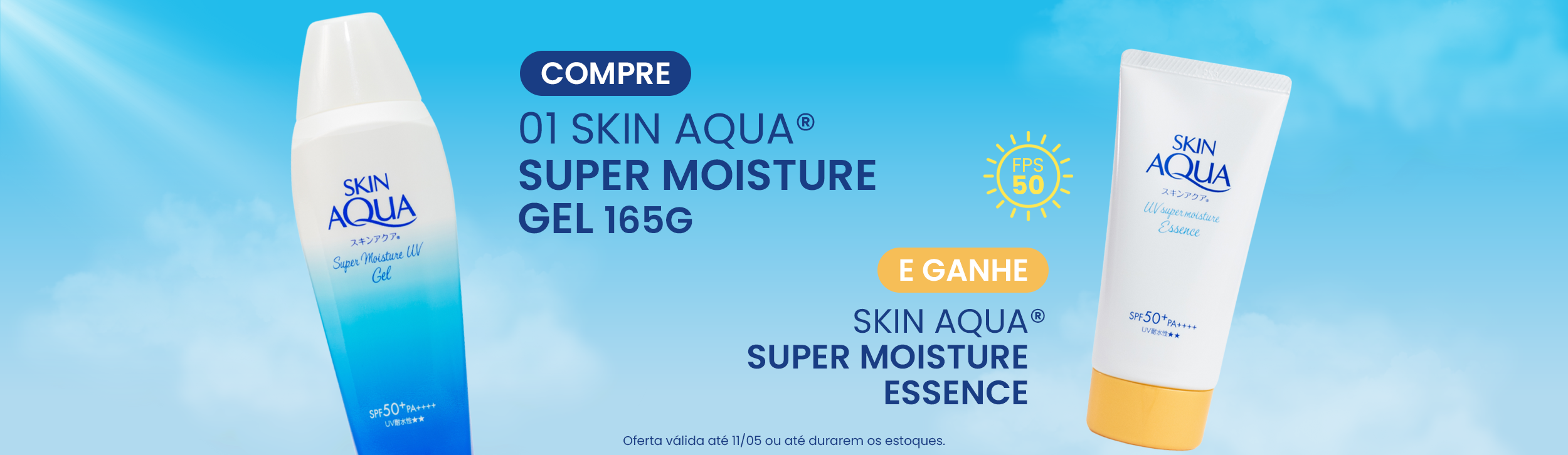 Compre 01 Skin Aqua Super Moisture Gel 165g e Ganhe Skin Aqua Super Moisture Essence