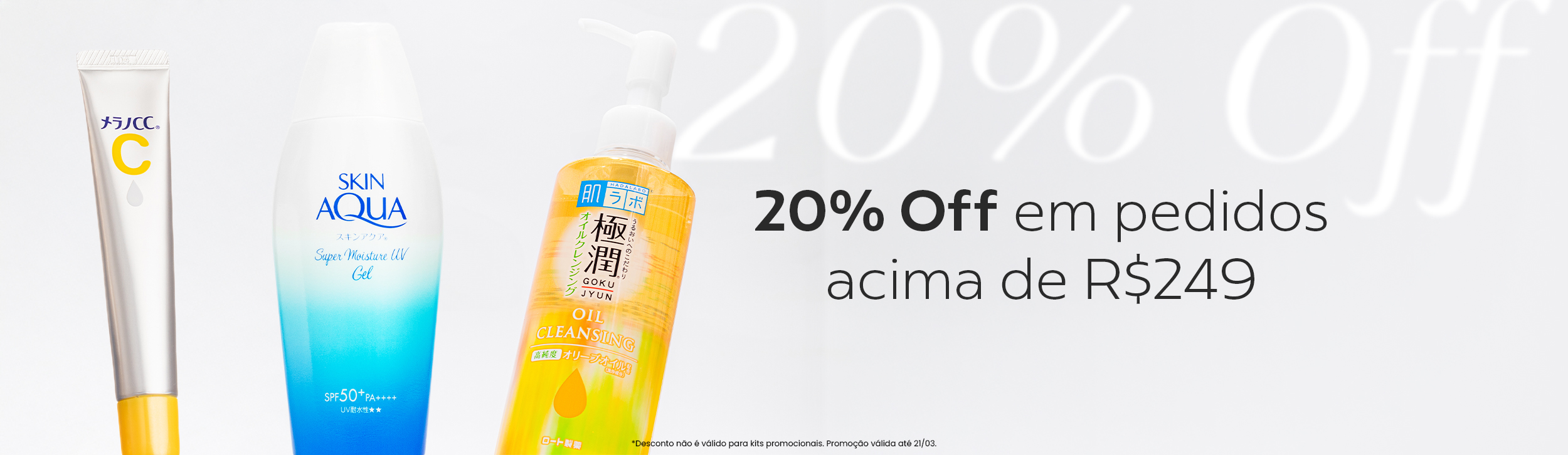 20% Off em pedidos acima de R$249